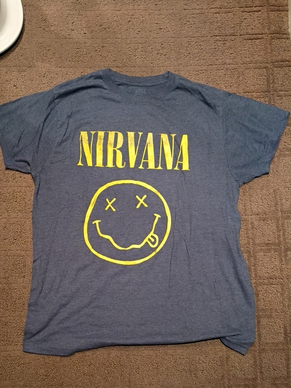 NIRVANA Navy Tee with Yellow Print